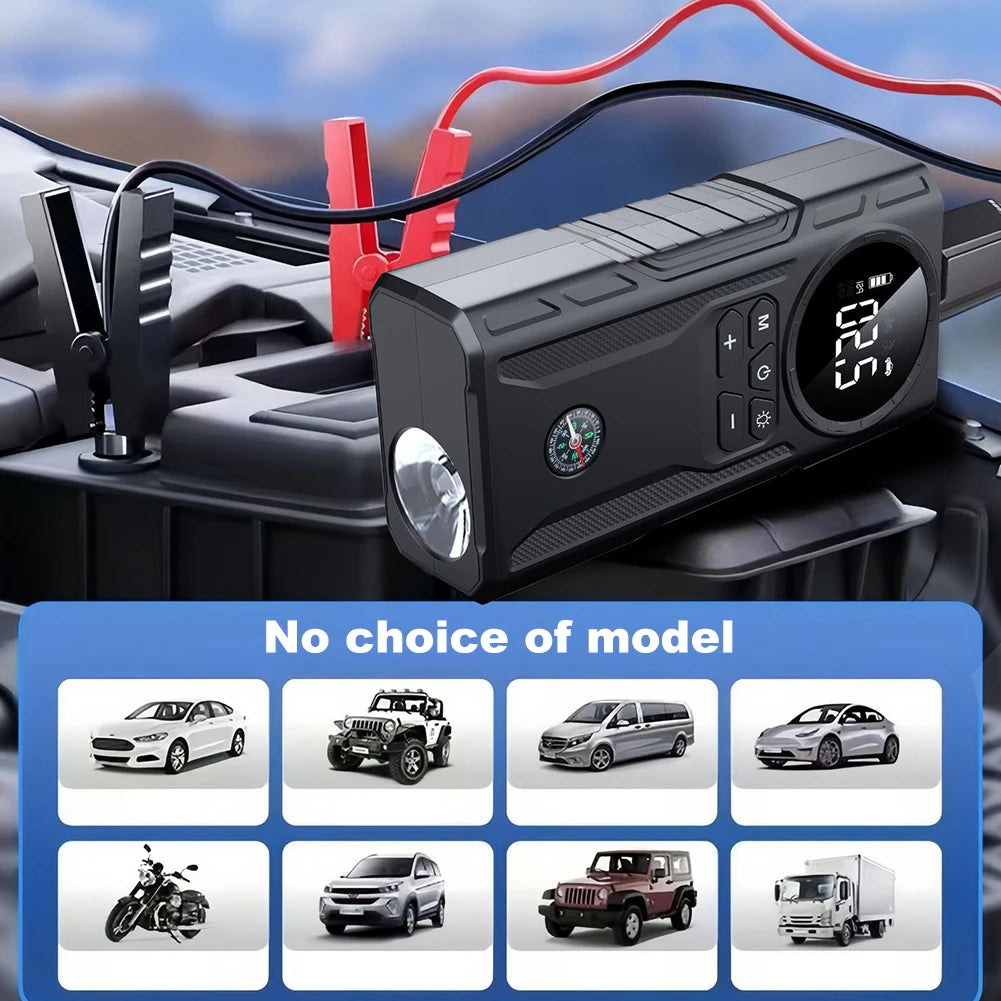 39800mAh Car Wireless Air Pump with Light Jump Starter Electric Tire Pump Portable Car Inflator Pump for Automobile Bicycle Ball