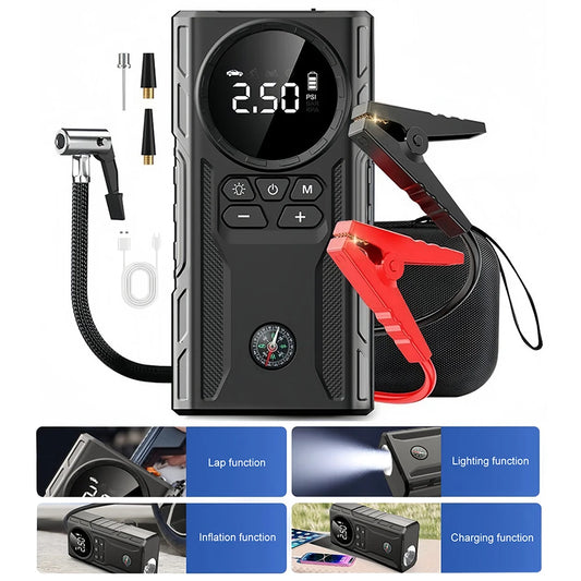 39800mAh Car Wireless Air Pump with Light Jump Starter Electric Tire Pump Portable Car Inflator Pump for Automobile Bicycle Ball